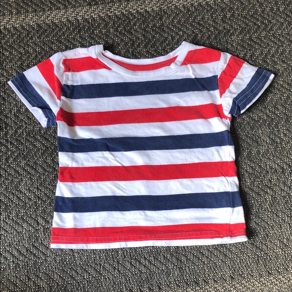 rebel Striped Short-Sleeve Tee in Red, Navy & White